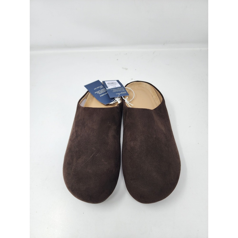 Universal Thread Womens Slip On Slide Mules Brown Faux Suede Casual Size 8.5